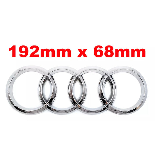 Fits Audi Chrome Silver Rings Rear Boot Badge Emblem A3 A4 A5 A6 TT Sline 192mm