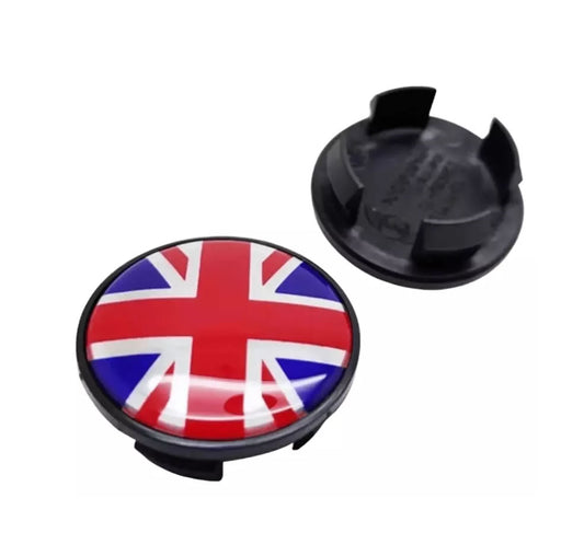 4 X Mini Union Jack Wheel Centre Caps 54mm