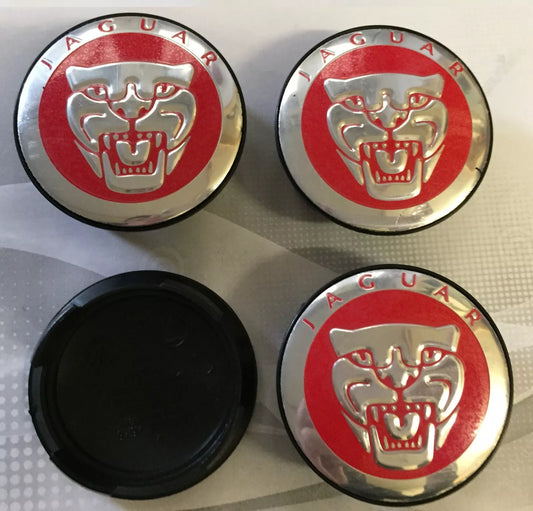 4x Wheel Center Cap For Jaguar 59mm Hub Caps XJ XJR XK XF X S Type Growler Red